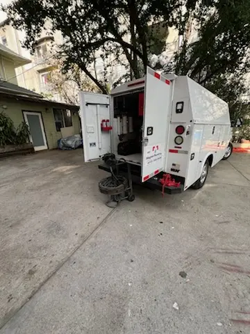 Magnet Plumbing service vehicle on-site for Slab Leak Repair in Embassy Lakes